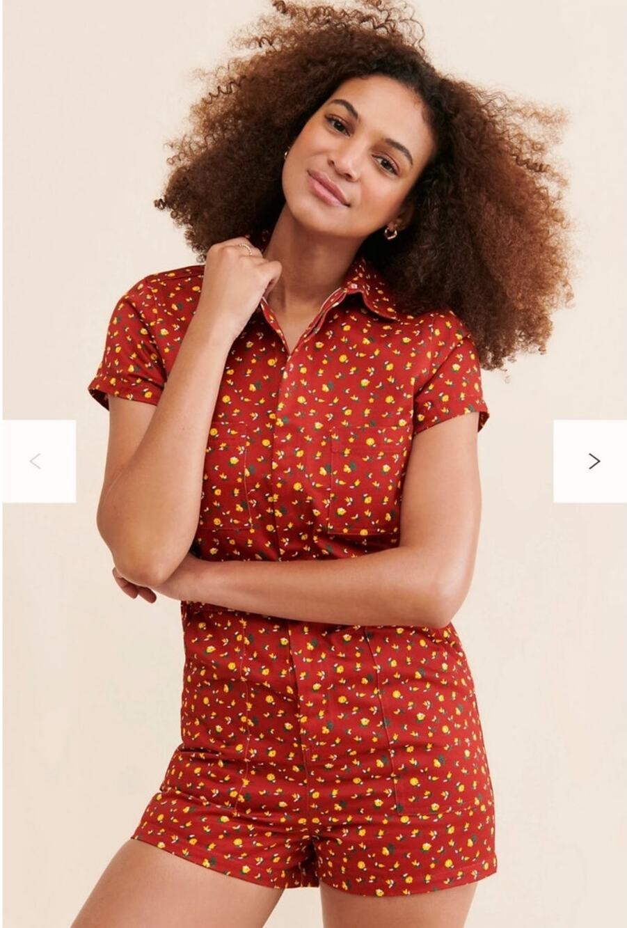 Free People Rolla's Alpine Floral Hamptons Romper SZ M 70's Hippie Boho Festival